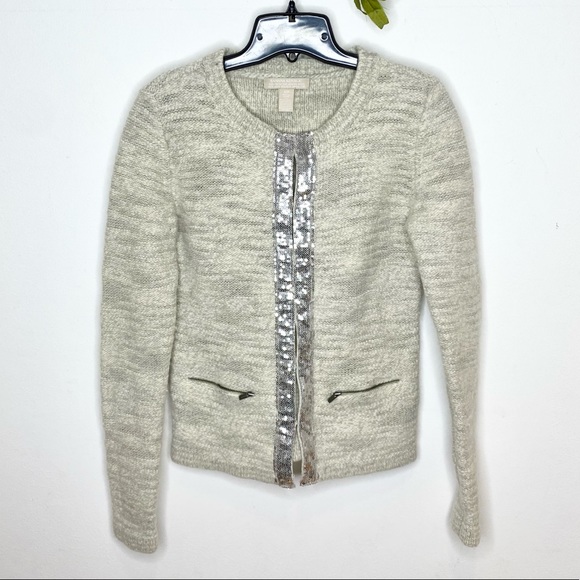 Banana Republic Merino Wool Cardigan with Sequin Trim - Picture 2 of 6
